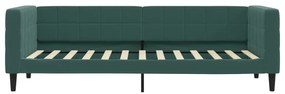 Sofá-cama c/ gavetão e gavetas 80x200cm veludo verde-escuro