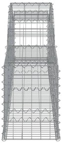 Cestos gabião arqueados 4 pcs 300x30x40/60 cm ferro galvanizado