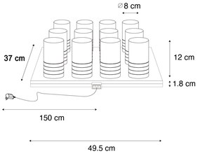 LED Conjunto de 12 Candeeiros de Mesa Recarregáveis Dourados RGBW Incl. Estação de Carregamento - Alessia Art Deco