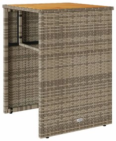 3 pcs conjunto bistrô com almofadões vime PE cinza