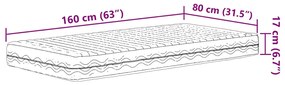 Colchão de espuma infantil 80x160 cm dureza H2 H3 branco