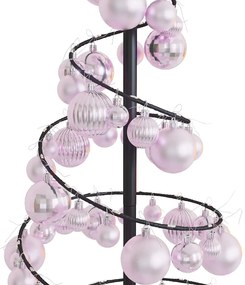 Árvore de Natal LED com Baubles 80 LEDs Branco Quente 120 cm
