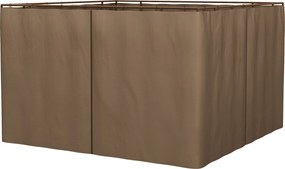 Outsunny 4 Paredes Laterais para Tenda de Jardim 302x205 cm Laterais Universais para Tenda com Ganchos e Argola em C Marrom| AOSOM Portugal