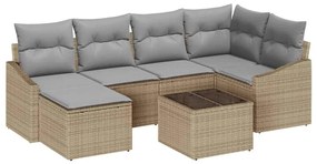 Conjunto de Jantar para Jardim com 7 Peças e Almofadas Pretas em Ratta