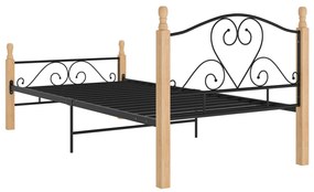 Estrutura de cama 100x200 cm metal preto