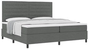 Cama Box com Colchão Cinza Escuro 200x200 cm Tecido