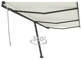 Toldo retrátil manual independente 600x350 cm cor creme