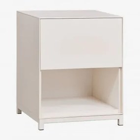 Pack De 2 Mesas De Cabeceira 40x40 Cm Em Mdf Kivora Gardénia Branco - Sklum