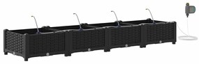 Jardineiras de Jardim 1 pc Preto 160 x 40 x 22 cm Plástico