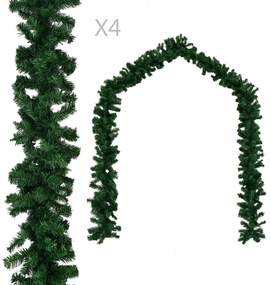Grinalda de Natal 4 pcs 270 cm PVC verde