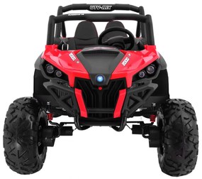 Buggy elétrico para Crianças 24V 4x4 2 Lugares SuperStar Rodas de EVA, Assento de couro Vermelho