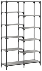 Estante 100x32x170 cm derivados de madeira e ferro cinza sonoma