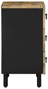 Mesa cabeceira 50x33x62cm madeira mangueira áspera maciça preto