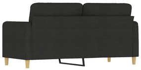 Sofá de 2 lugares tecido 140 cm preto
