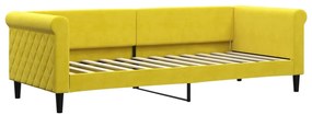 Sofá-cama com gavetão e gavetas 80x200 cm veludo amarelo