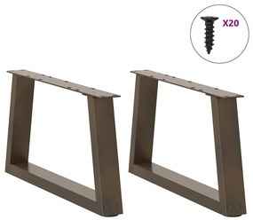 Pés para mesa de centro em formato de V, 2 peças, aço natural, 50x(30-
