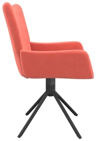 Cadeiras de jantar giratórias 2 pcs veludo rosa