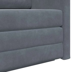 Sofá cama de chão 2 em 1 Cinza Escuro 124x204x61 cm Veludo