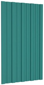 Painéis de telhado 12 pcs 80x45 cm aço galvanizado verde
