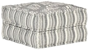 vidaXL Pufe 60x70x36 cm tecido cinzento às riscas