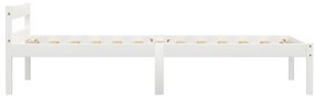 Estrutura de cama 90x200 cm madeira pinho maciço branco