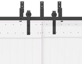 Kit de ferragens para porta deslizante 305 cm aço preto