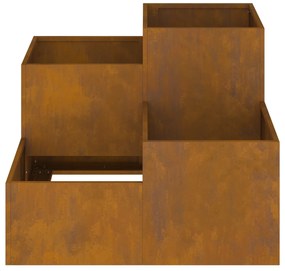 Jardineira vidaXL 80x80x60 cm em Aço Envelhecido