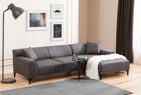 Sofá de Canto Petra – Antracite – 145 x 250 cm