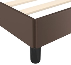 Estrutura de cama 90x200 cm couro artificial castanho