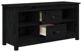 Móvel de TV 103x36,5x52 cm madeira de pinho maciça preto