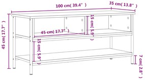 Móvel de TV 100x35x45 cm derivados de madeira carvalho sonoma