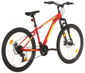 Bicicleta de montanha 21 velocidades roda 27,5" 38 cm vermelho