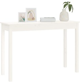 Mesa consola 110x40x75 cm madeira de pinho maciça branco
