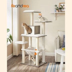 Arranhador para gatos moderno 55 x 45 x 138 cm Greige