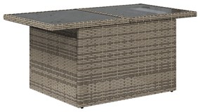 Conjunto de Sofá de Jardim de 9 Peças com Almofadas Cinza de Rattan Po