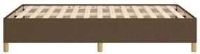 Estrutura de cama sem colchão 120x200 cm tecido castanho-escuro