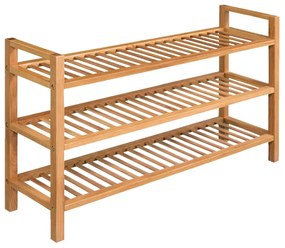 vidaXL Sapateira 3 prateleiras 100x27x60 cm madeira carvalho maciça