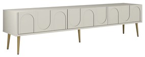 Móvel de TV "Lyon" – Creme e Dourado – 180x43x35 cm – Design Luxuoso