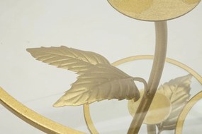 MESA DE APOIO 3 PRATELEIRAS FOLHA Ø54X69,5 CM DOURADO