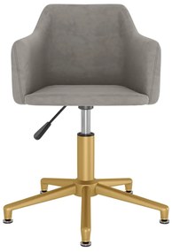 Cadeiras de jantar giratórias 2 pcs veludo cinzento-claro