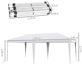 Tenda Dobrável 6x3 Tenda de Jardim Portátil com Bolsa de Transporte Te