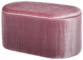HOMCOM Banco com espaço de armazenamento Banco otomano com assento acolchoado carga máx. 120 kg 81x40x41 cm Rosa