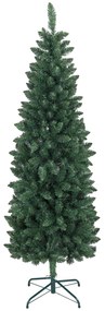 HOMCOM Árvore de Natal Tipo Lápis 180 cm com Base Dobrável e 479 Ramos para Escritório Verde