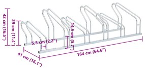 Suporte independente para 6 bicicletas aço galvanizado