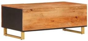 Mesa de centro 100x54x40 cm mangueira maciça castanho e preto