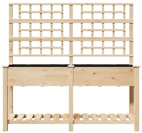Jardineira com Treliça e Prateleira vidaXL 161x43x152 cm Madeira Sólid