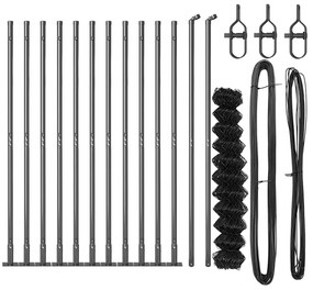 Conjunto de Postes de Cerca Prateado 25 x 1,2 m Aço Galvanizado