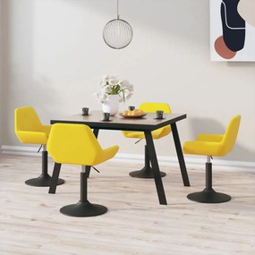 vidaXL Cadeiras de jantar giratórias 4 pcs veludo amarelo mostarda