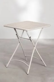 Mesa De Cozinha Quadrada 60x60 Cm Dobrável Em Aço Janti Tapioca Bege - Sklum