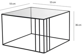 Mesa de Café Outline - Preto - 55cm x 36cm x 55cm